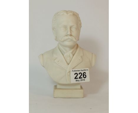 W H Goss Parian bust of W H Goss, height 17cm