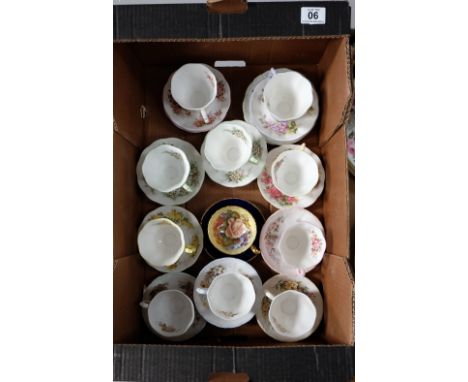 A collection of Royal Albert cups & saucers in the Blossom Time series and four seasons  (25)