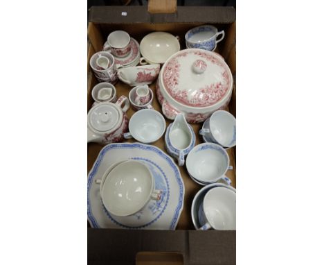 A collection Fernivals Quail blue & white dinnerware and Grindeys Constable scenes ware 