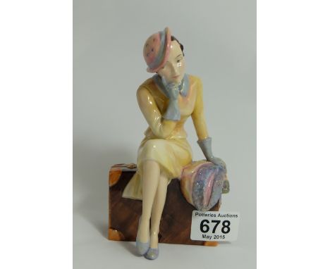 Kevin Francis Artist's Proof figure of Clarice Cliff sitting on a suitcase (boxed)