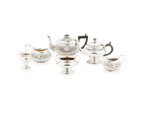 A bachelor's three piece tea service  William Adams Ltd, Birmingham 1903, comprising teapot, twin handled sugar basin and mil