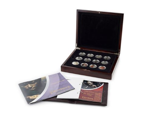 N.Z. - 2003 Lord of the Rings coin set - Official New Zealand coins  a cased set of twenty-four silver proof coins each depic