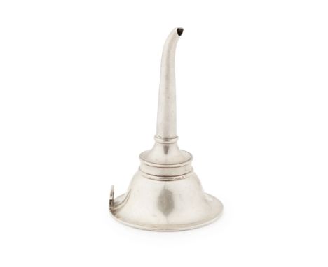 A Victorian wine funnel  D C Rait, Glasgow,1874, engraved ADR 1874 to bowl; together with a William IV baleen handled punch l