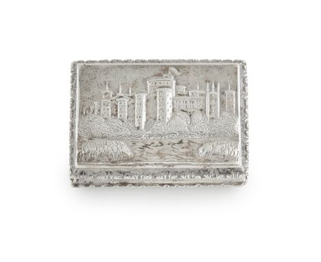 A 'Castle Top' vinaigrette  Edwin Jones, Birmingham 1836, the hinged cover with a good corner panorama of Windsor Castle, ant