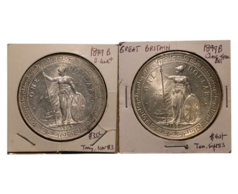 GREAT BRITAIN BRITISH TRADE DOLLAR 1899 B (2)
Britannia standing holding a trident and a shield, date below, reverse with Chi