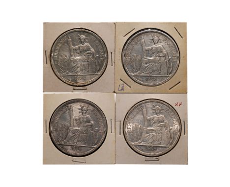 FRENCH INDOCHINA 1 PIASTRE DE COMMERCE 1898 A (4)
Marianne seated left with date in exergue below, reverse with denomination 
