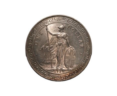 GREAT BRITAIN BRITISH TRADE DOLLAR 1930 B
Britannia standing holding a trident and a shield, date below, reverse with Chinese