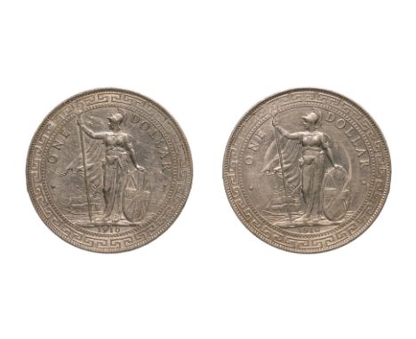 GREAT BRITAIN BRITISH TRADE DOLLAR 1910 B (2)
Britannia standing holding a trident and a shield, date below, reverse with Chi