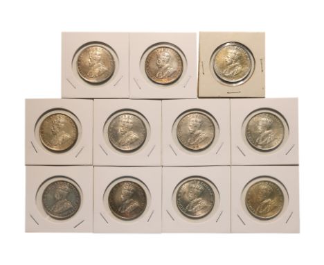 STRAITS SETTLEMENTS GEORGE V 50 CENTS 1921 INCLUDING ERROR (11)
Crowned bust facing left, cross below, reverse with denominat