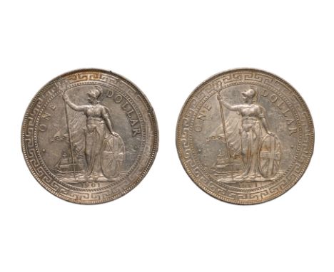 GREAT BRITAIN BRITISH TRADE DOLLAR 1901 B (2)
Britannia standing holding a trident and a shield, date below, reverse with Chi