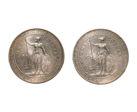 GREAT BRITAIN BRITISH TRADE DOLLAR 1909 B (2)
Britannia standing holding a trident and a shield, date below, reverse with Chi