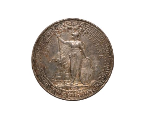 GREAT BRITAIN BRITISH TRADE DOLLAR 1929 B
Britannia standing holding a trident and a shield, date below, reverse with Chinese