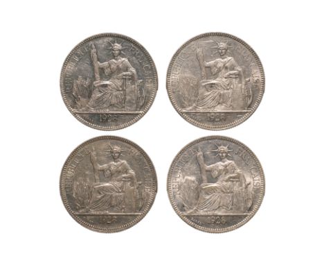 FRENCH INDOCHINA 1 PIASTRE DE COMMERCE 1928 A (4)
Marianne seated left with date in exergue below, reverse with denomination 
