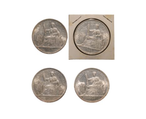 FRENCH INDOCHINA 1 PIASTRE DE COMMERCE 1928 A (4)
Marianne seated left with date in exergue below, reverse with denomination 