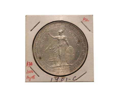 GREAT BRITAIN BRITISH TRADE DOLLAR 1901 C
Britannia standing holding a trident and a shield, date below, reverse with Chinese