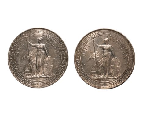 GREAT BRITAIN BRITISH TRADE DOLLAR 1897; 1897 B (2)
Britannia standing holding a trident and a shield, date below, reverse wi