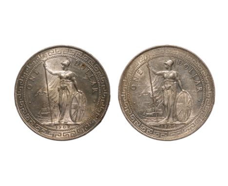 GREAT BRITAIN BRITISH TRADE DOLLAR 1902 B (2)
Britannia standing holding a trident and a shield, date below, reverse with Chi