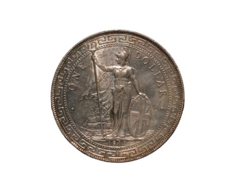 GREAT BRITAIN BRITISH TRADE DOLLAR 1912 B
Britannia standing holding a trident and a shield, date below, reverse with Chinese
