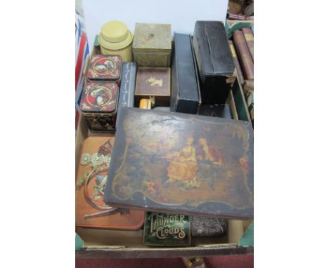 Japanese Soft Metal Trinket Boxes, glove box, brass tea caddy, tins, boxes:- One Box