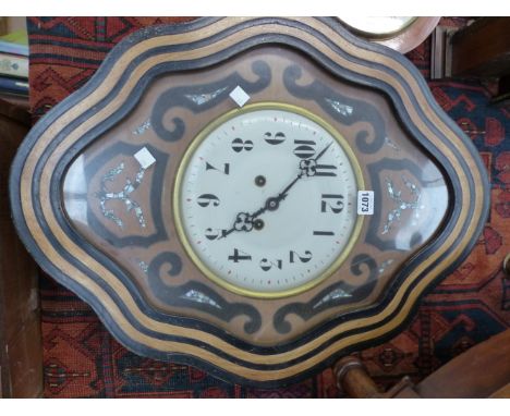 AN ANTIQUE FRENCH VINEYARD TYPE WALL CLOCK. 