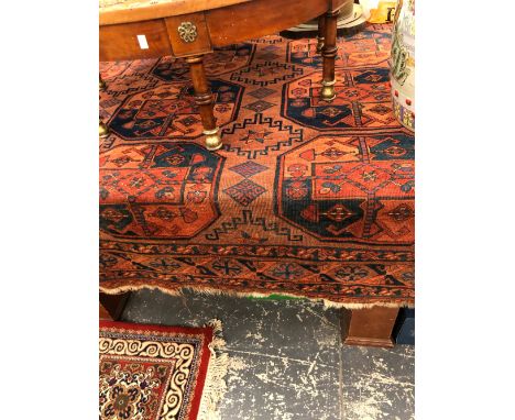 AN ANTIQUE AFGHAN BOKHARA CARPET. 271 x 219cms