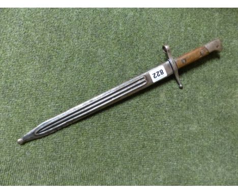 AN ITALIAN MODEL 1891 BAYONET, CONTAINED IN ITS FLUTED STEEL SCABBARD.