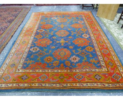 AN ANTIQUE TURKISH OUSHAK CARPET. 376 x 283cms