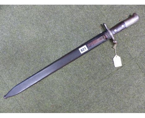 A SWISS MODEL 1878 VETTERLI ENGINEER'S BAYONET, BY ELSENER AND CONTAINED IN ITS STEEL SCABBARD.