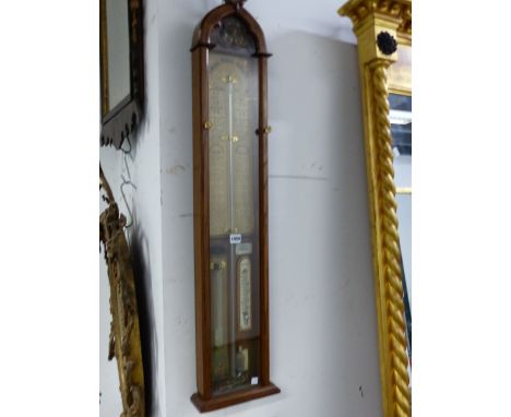 AN OAK CASED ADMIRAL FITZROY BAROMETER LABELLED FOR H SOPPEX, MIDDLESBRO', THE BASE OF THE MERCURY COLUMN FLANKED BY AN ATMOS