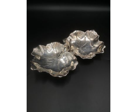 Sterling silver dish styled as two leaves, 175g. Estimate: £70-90