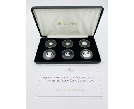 Jubilee Mint 50th Anniversary of Decimalisation fine silver proof coin collection, in presentation case and with certificate;