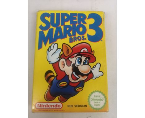 Boxed Nintendo NES Super Mario Bros game with instruction manual. Estimate £20-40