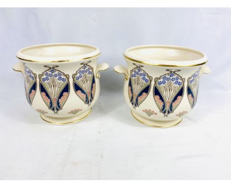 A pair of Liberty Masons Ironstone jardinieres, 15cm high. Estimate: £20-40