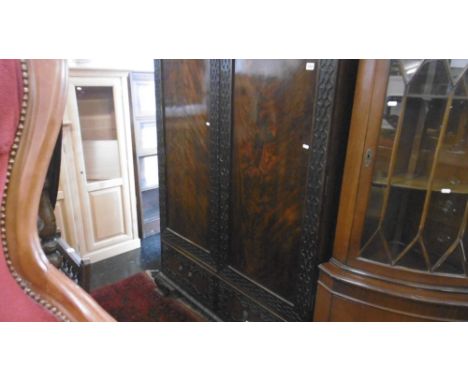CARVED TWO DOOR WARDROBE