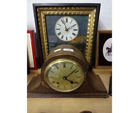 Mantle clock with key and glass fronted wall clock