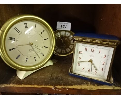 2 Westclox Big Ben and Baby Ben wind up Alarm clocks, plus smiths travel clock