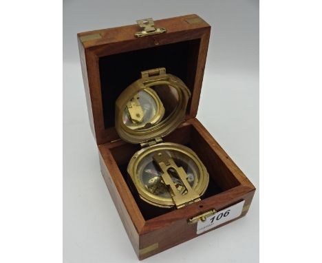 Nautical brass compass in box