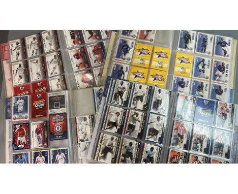 A large collection of assorted football cards in four folders mainly Topps Shoot Out. Viewing recommended on request / AN19 