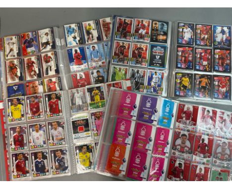 A large collection of assorted football cards in four folders including Shoot Out, Match Attax and Panini. Viewing recommende