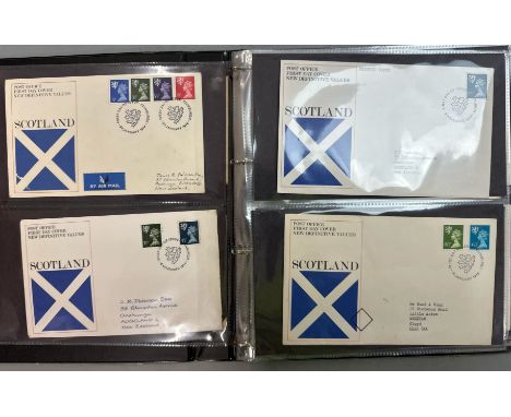 A collection of 45 Scottish, Welsh and Northern Irish first day cover and commemorative stamps. Collection includes tributes 