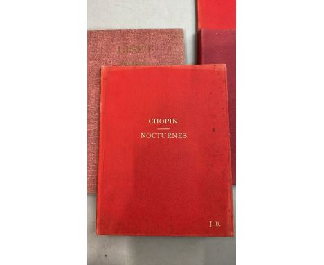Six books of classical sheet music including Chopin, Tschaikowsky, Bach, Beethoven and Liszt / T28