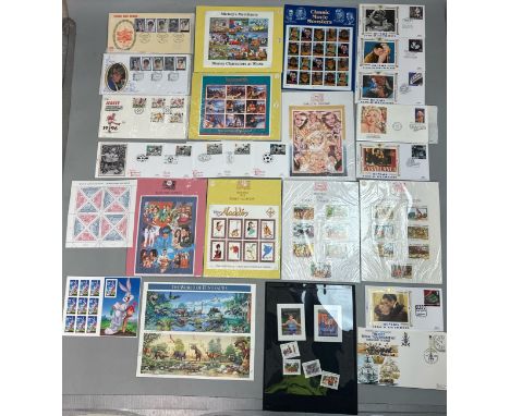 A collection of commemorative and limited edition stamps to include Disney, Elvis &amp; Friends, Classic Movie Monsters, Foot