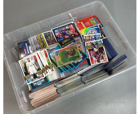 A large collection of loose Topps Match Attax Football cards (over 1000) includes many chrome cards, viewing recommended on r