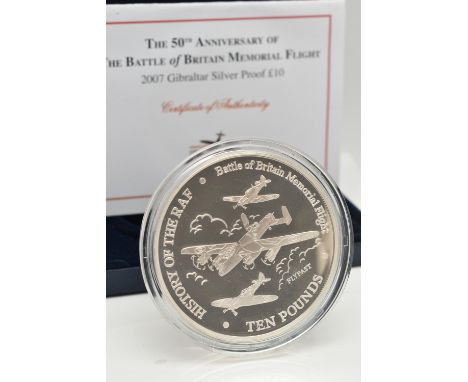 A ROYAL MINT WESTMINSTER SILVER PROOF BATTLE OF BRITAIN MEMORIAL COIN, the 5 oz coin commemorating the 50th anniversary of th