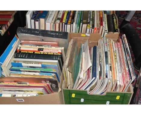 TWO BOXES OF BOOKS &amp; MAGAZINES containing a miscellaneous collection of titles in mostly hardback format on the subject o