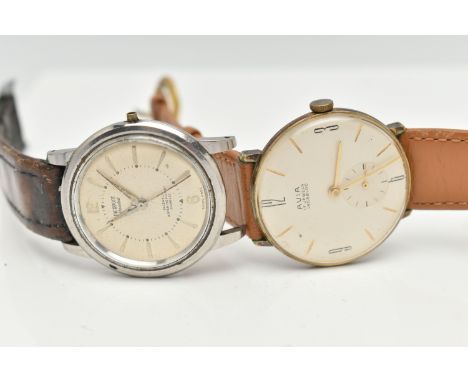 TWO WRISTWATCHES, to include an AVIA wristwatch, with cream dial, gilt hourly applied markers, black Arabic numerals, subsidi