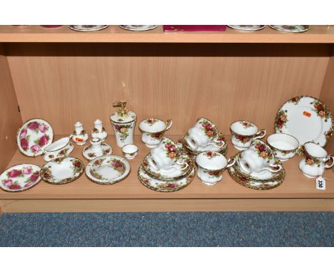 A GROUP OF ROYAL ALBERT TEA AND GIFT WARES, comprising twenty nine pieces of Old Country Roses: a cream jug (second quality, 