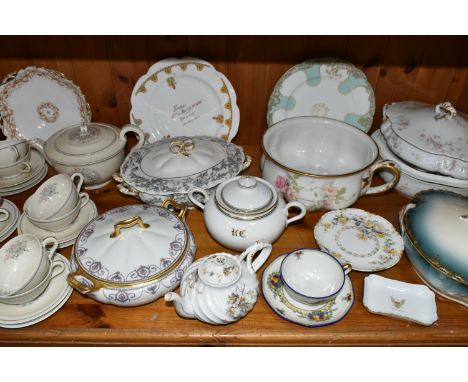 A GROUP OF HAVILAND &amp; CO, LIMOGES PORCELAIN, to include six tureens in different patterns - smallest tureen with RC monog