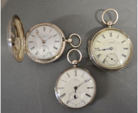 A Silver Cased Pocket Watch by J.G. Graves, Sheffield together with two other similar silver cased pocket watches