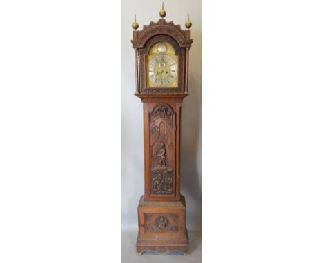 An 18th Century Long Case Clock by John Berry, London, the silvered dial with Roman and Arabic numerals and subsidiary second